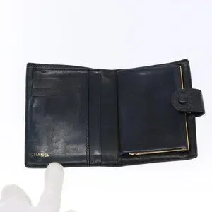 CHANEL | Bags | Chanel Bifold Wallet Grained Calf Skin Black  display picture 1